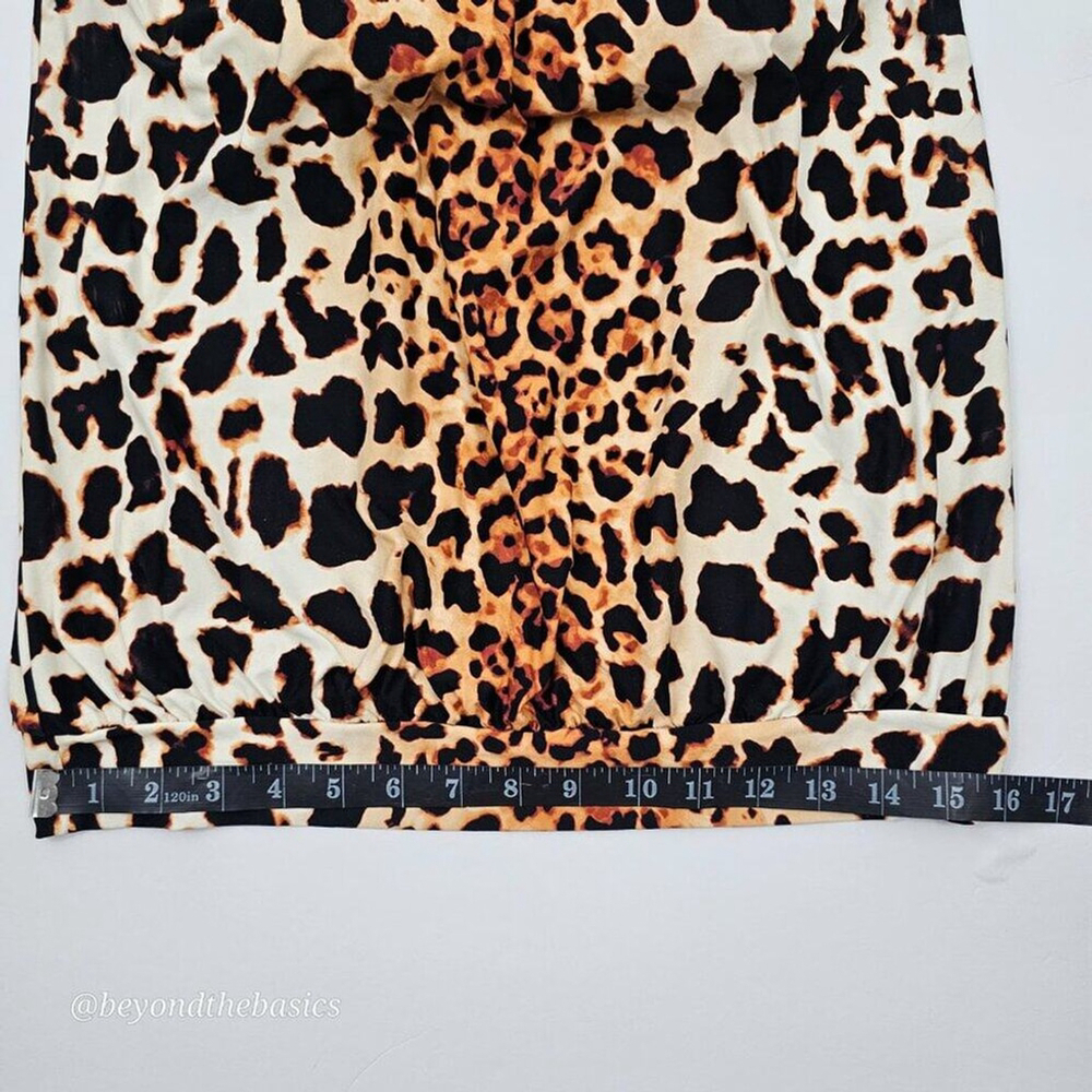 Vince Camuto Cheetah Print Chain Halter Blouson Tankini Top Women's Size M NWT - Picture 12 of 13
